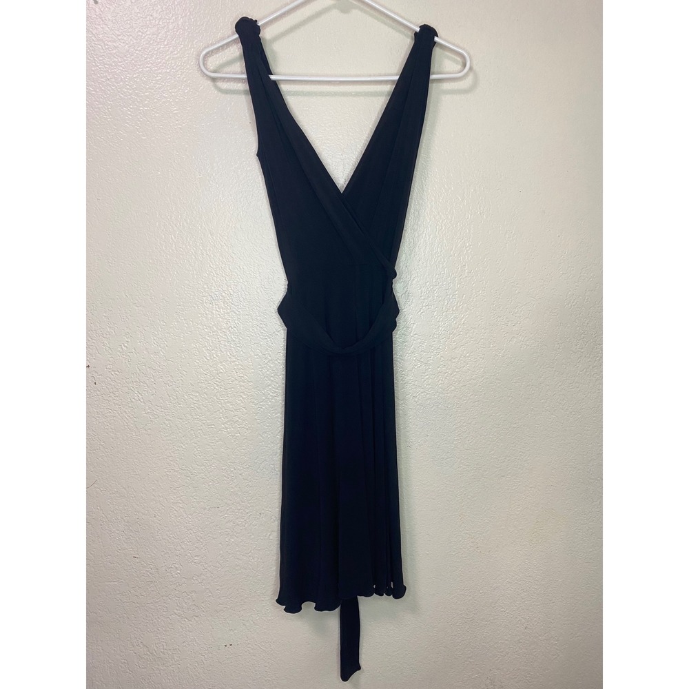 Moschino Cheap and Chic Black Wrap Dress Knotted Shoulder Italy Size 6 - Picture 8 of 9